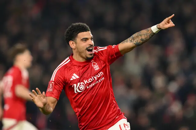 Morgan Gibbs-White of Nottingham Forest celebrates