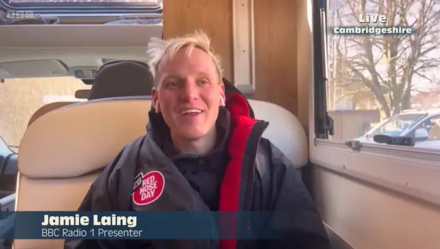 Jamie takes a quick break to chat to BBC One's Morning Live
