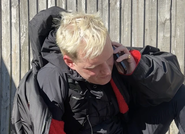 Jamie Laing on the phone