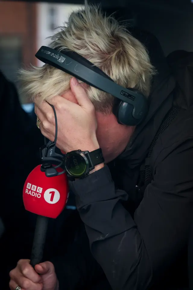 Jamie Laing cries in the car on Day 3 of his ultra marathon challenge for Comic Relief