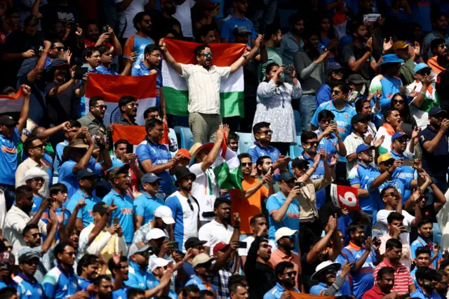 India fans at the New Zealand match at the Champions Trophy