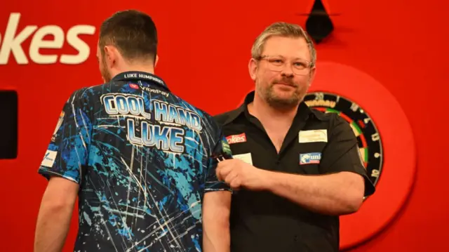 James Wade celebrates his win over Luke Humphries