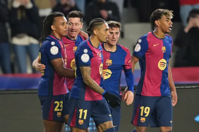 Barcelona players celebrate