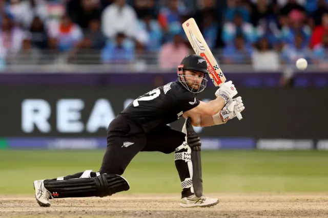 Kane Williamson plays a shot