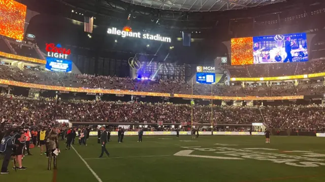 Half-time show at the Allegiant Stadium