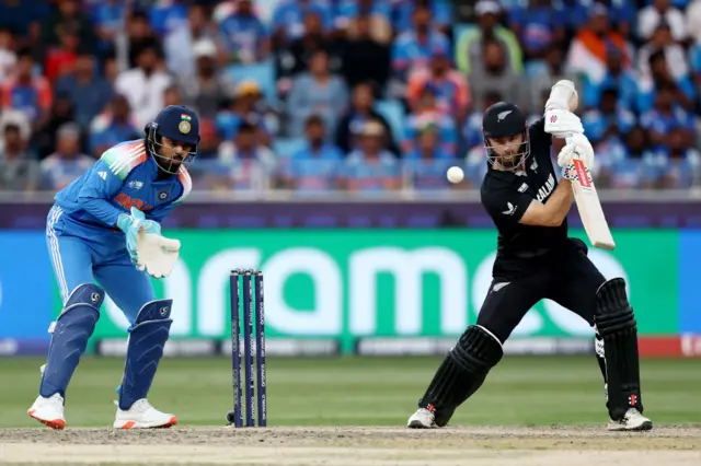 Kane Williamson plays a shot