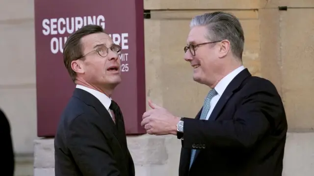 Sweden's Prime Minister Ulf Kristersson and Keir Starmer