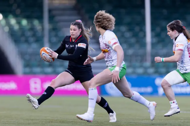 Jess Breach (left) made her comeback for Saracens against Sale Sharks a week ago