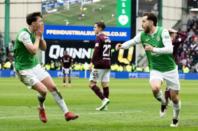 Josh Campbell and Jack Iredale (right) celebrate