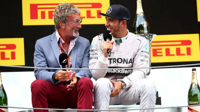 Eddie Jordan interviewing Lewis Hamilton