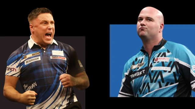 A graphic of Gerwyn Price and Rob Cross