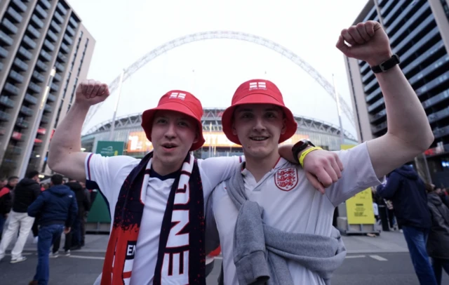 England fans outside Wembley