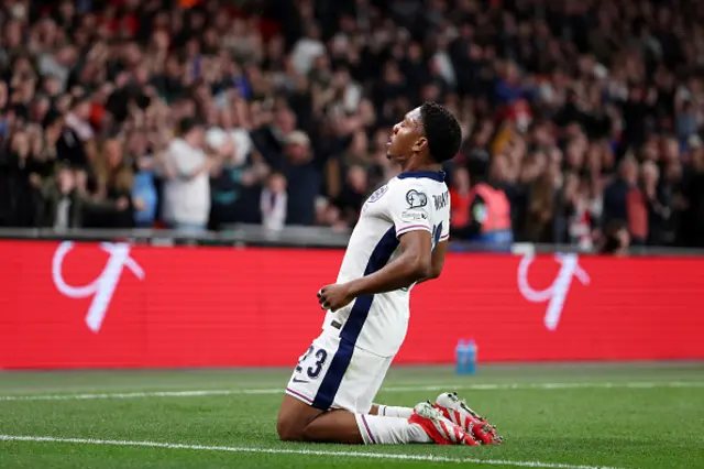 Myles Lewis-Skelly of England celebrates