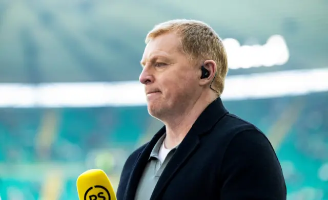 GLASGOW, SCOTLAND - MARCH 09: Premier Sports pundit Neil Lennon during a Scottish Gas Scottish Cup Quarter-Final match between Celtic and Hibernian at Celtic Park, on March 09, 2025, in Glasgow, Scotland. (Photo by Craig Foy / SNS Group)