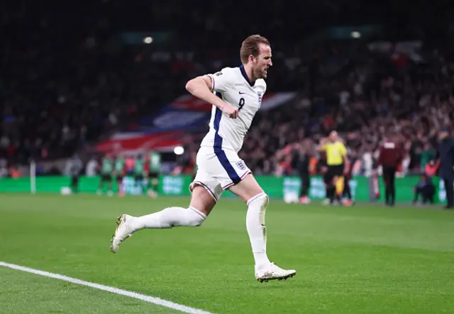 Harry Kane of England celebrates