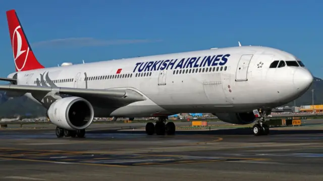 Turkish Airlines A330 jet on the runway