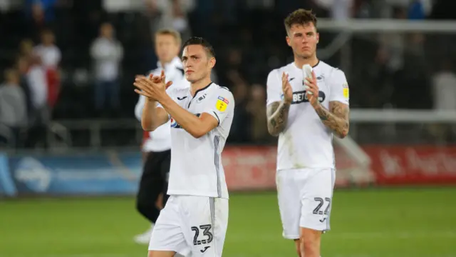 Connor Roberts and Joe Rodon in their Swansea days