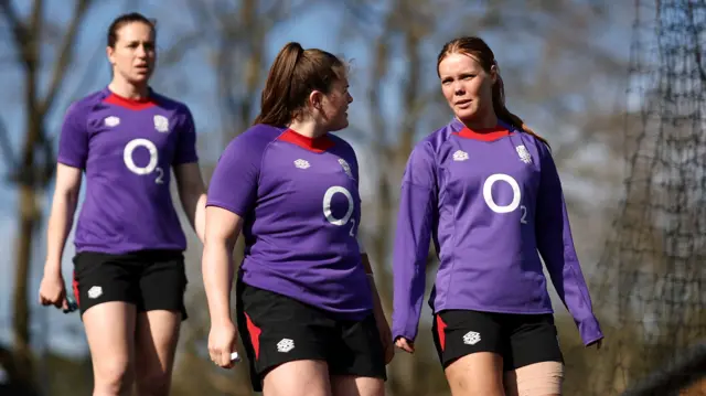 England players during a training session