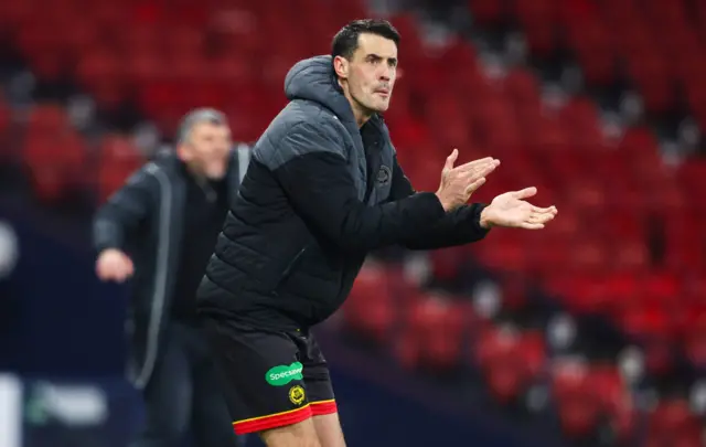 GLASGOW, SCOTLAND - MARCH 11: Partick interim coach Brian Graham during a William Hill Championship match between Queen's Park and Partick Thistle at Hampden Park, on March 11, 2025, in Glasgow, Scotland. (Photo by Ross MacDonald / SNS Group)