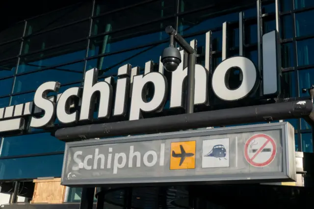 Entrance of Amsterdam Airport Schiphol.