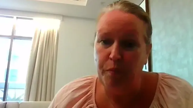 Jane Davies speaking to a camera