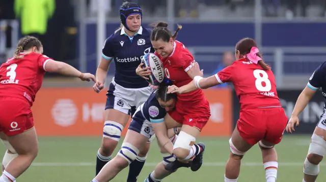 Action shot from Scotland v Wales