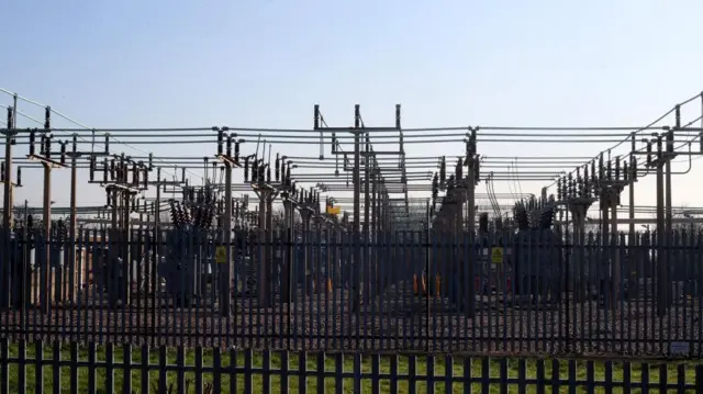 A landscape view of the North Hyde National Grid Substation in Hayes