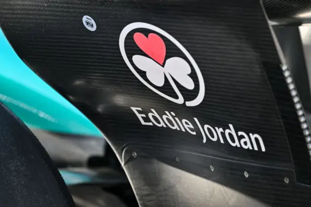 Eddie Jordan tribute on Aston Martin's car