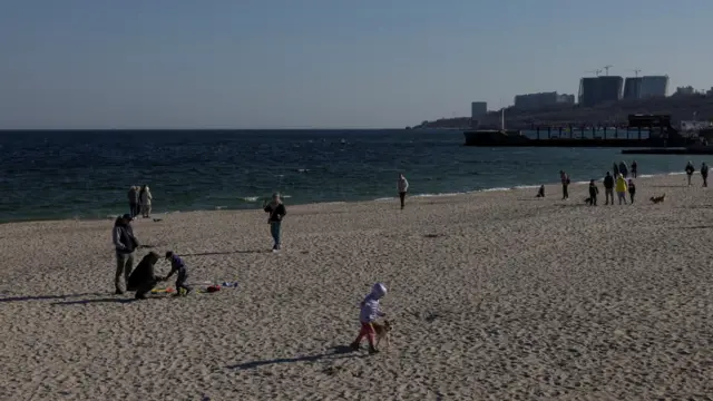 A beach in Odesa, pictured three days ago