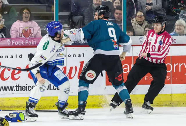 Ben Lake and Patrick Kyte drop the gloves