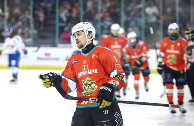Bobo Carpenter after scoring the Giants third goal