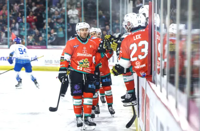 Scott Conway celebrates after making the score 1-1