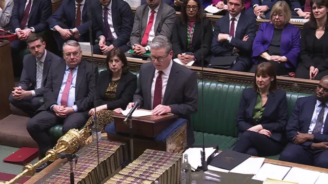 Sir Keir Starmer addresses MPs in the House of Commons
