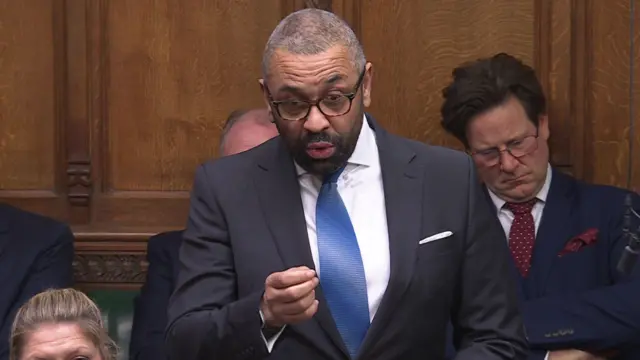 James Cleverly speaks to MPs in the House of Commons