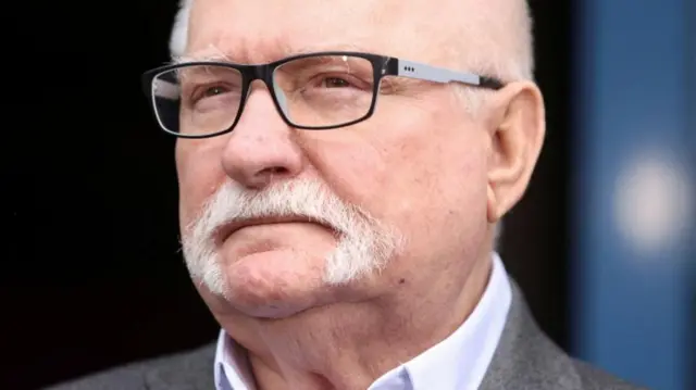 Former Polish President Lech Walesa pictured in Gdansk, Poland on 7 April 2024
