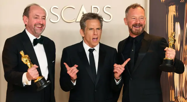 Nathan Crowley and Lee Sandales with Ben Stiller