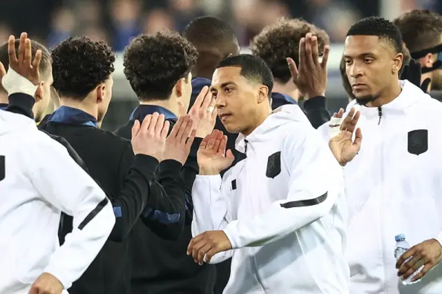 Aston Villa's Youri Tielemans shakes hands