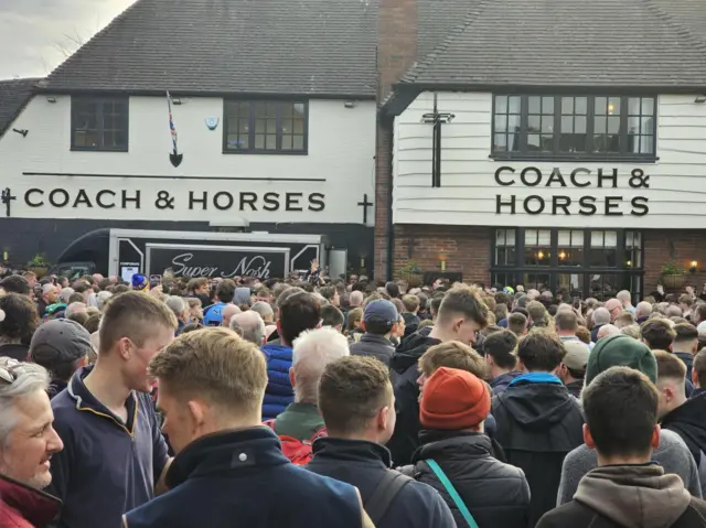 Crowds at the pub