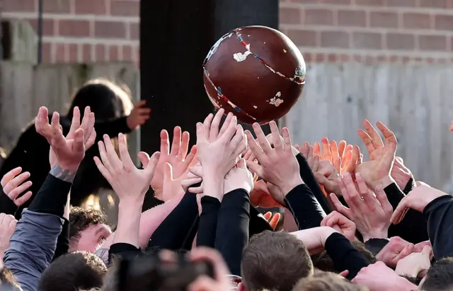 The ball above the crowd