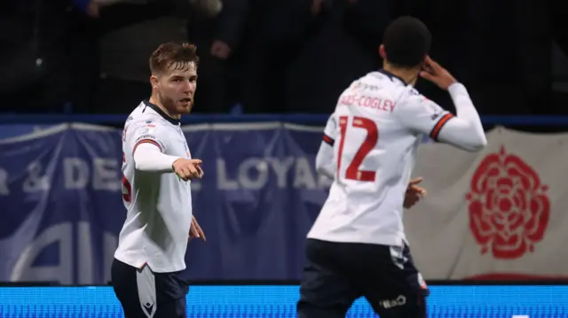 Bolton celebrate John McAtee's goal