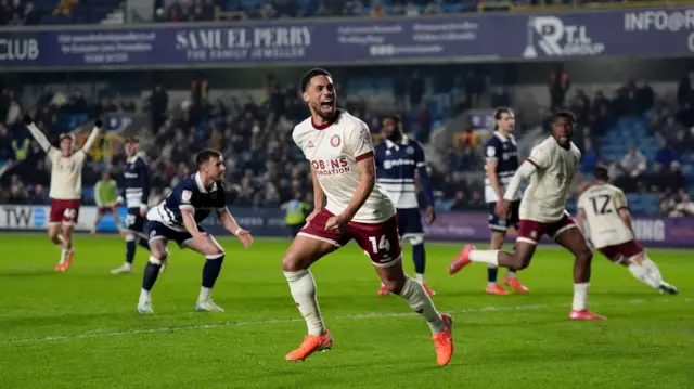 Bristol City goalscorer Zak Vyner celebrates