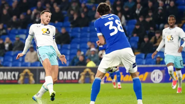 Josh Brownhill opens the scoring for Burnley at Cardiff