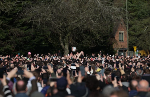 A crowd in Ashbourne