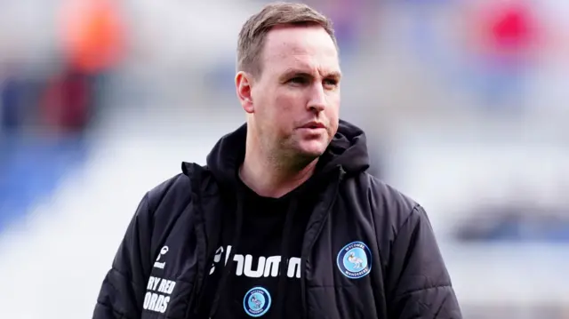 Wycombe boss Mike Dodds during the defeat at Birmingham