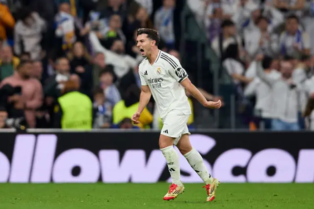 Brahim Diaz of Real Madrid CF celebrates