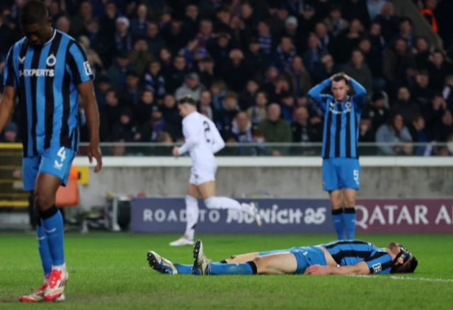 Club Brugge's Brandon Mechele reacts