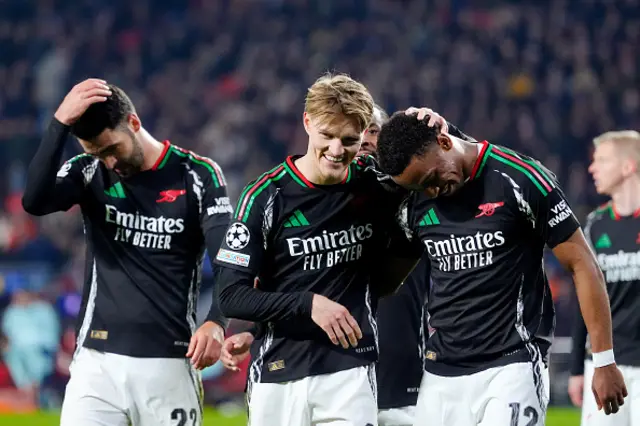Martin Odegaard of Arsenal celebrates