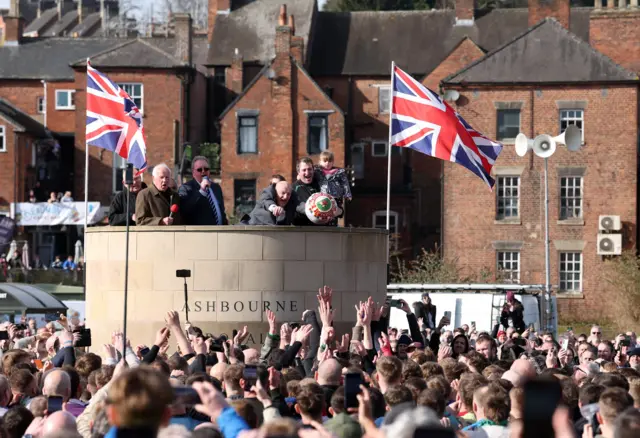 Ashbourne Royal Shrovetide 2025 underway