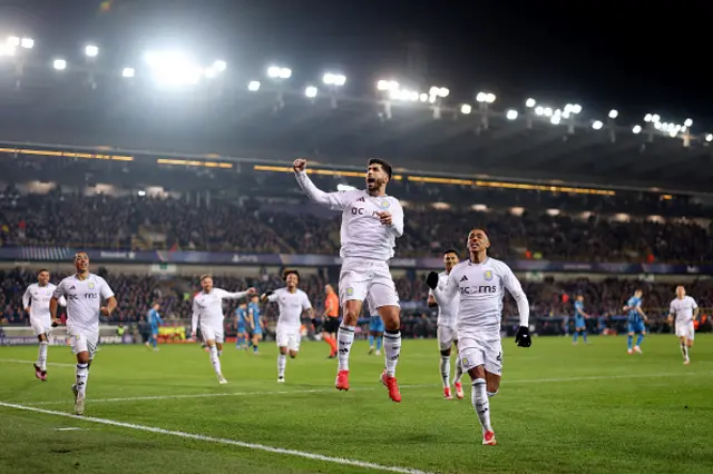 Marco Asensio of Aston Villa celebrates