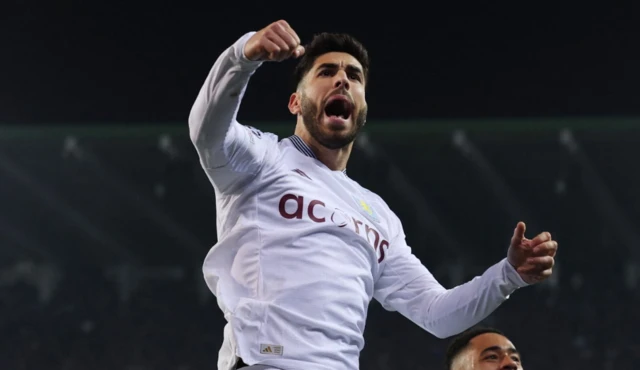 Aston Villa's Marco Asensio celebrates